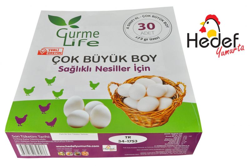Gurme Life 30'lu XL Çok Büyük Boy Beyaz Yumurta