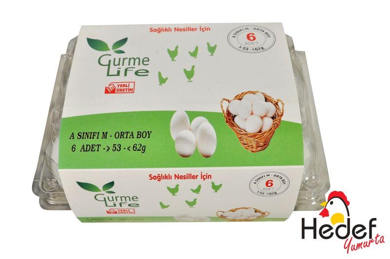 Gurme Life 6'lı M Orta Boy Beyaz Yumurta